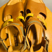 Sandales cuir beige et jaune / Pikolinos / taille 7 femme