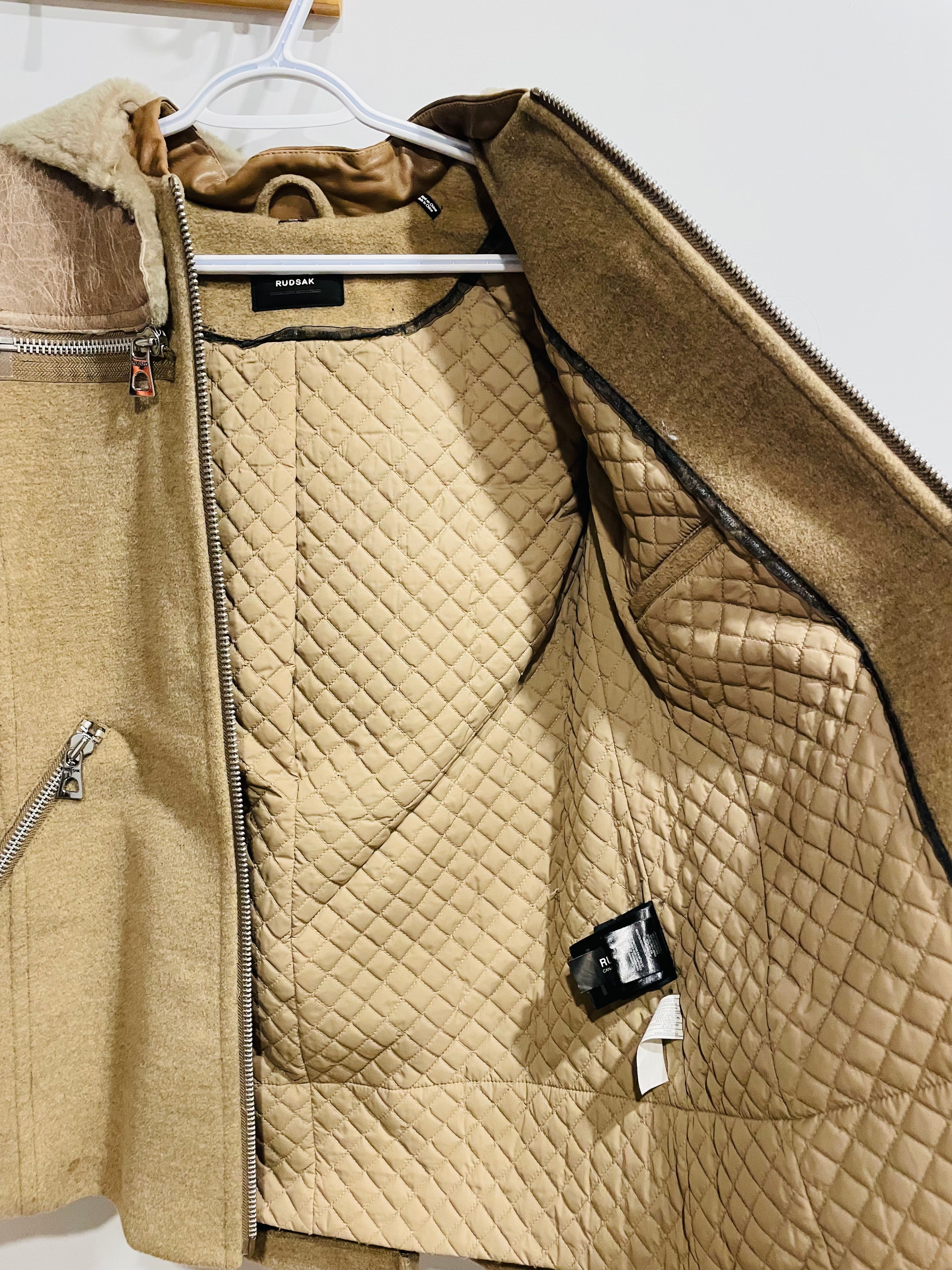 Veste pour femme fourrure et laine vintage - RUDSAK - taille petit