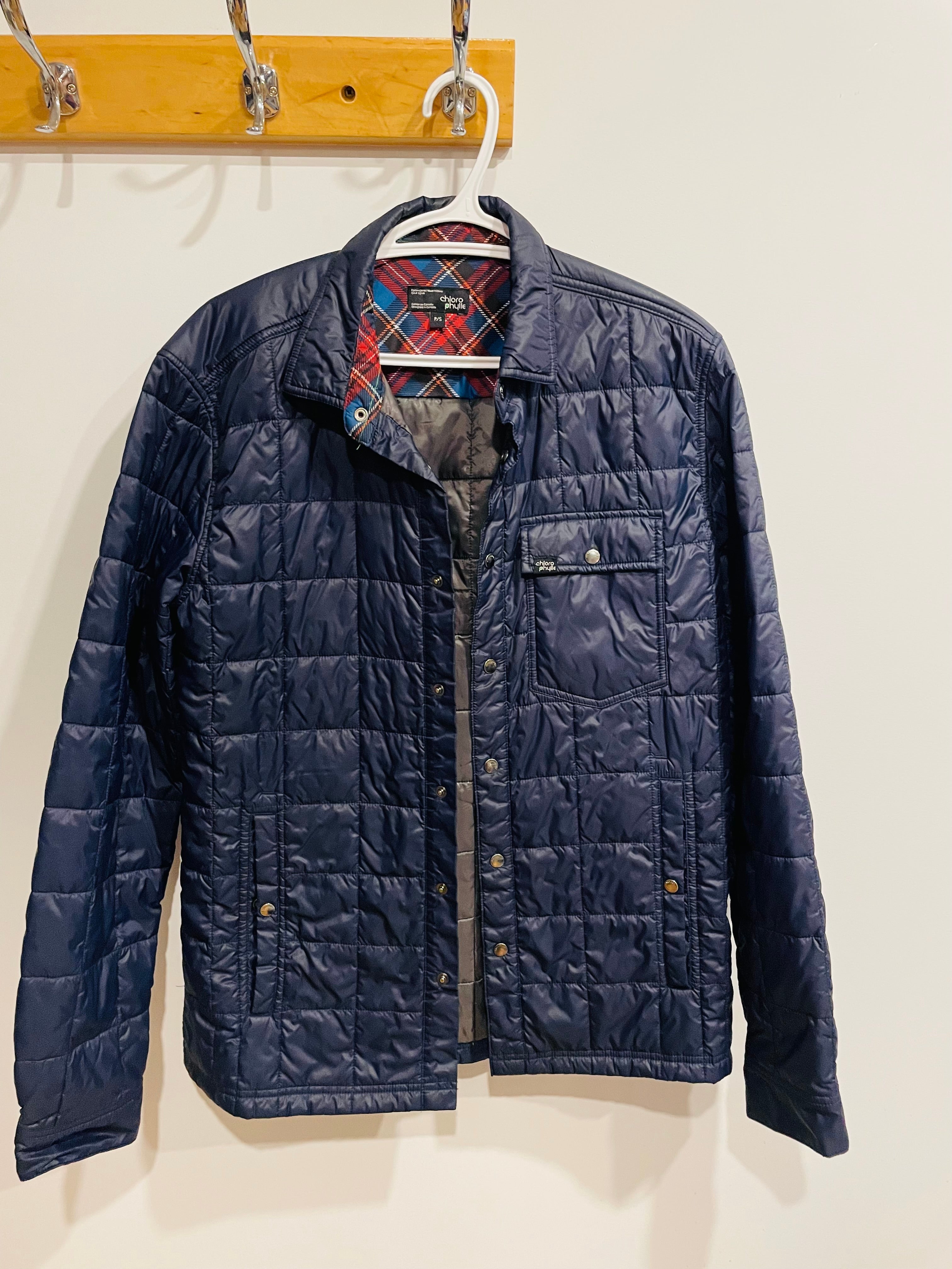 Veste bleue matelassée intérieur à carreaux - Chlorophylle - Taille small