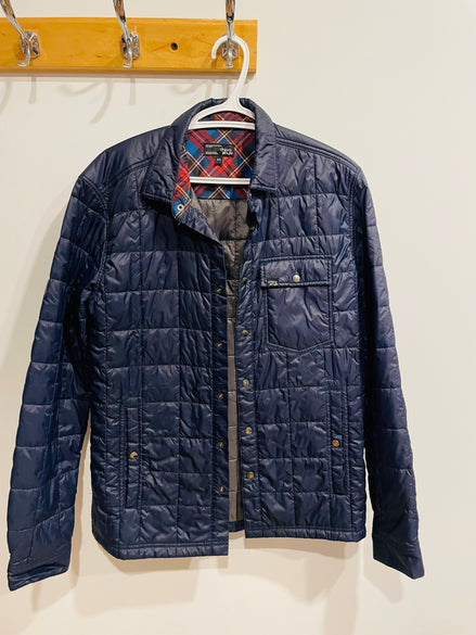 Veste bleue matelassée intérieur à carreaux - Chlorophylle - Taille small