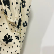 Robe blanche fleurs noires - Medium - bien lire description