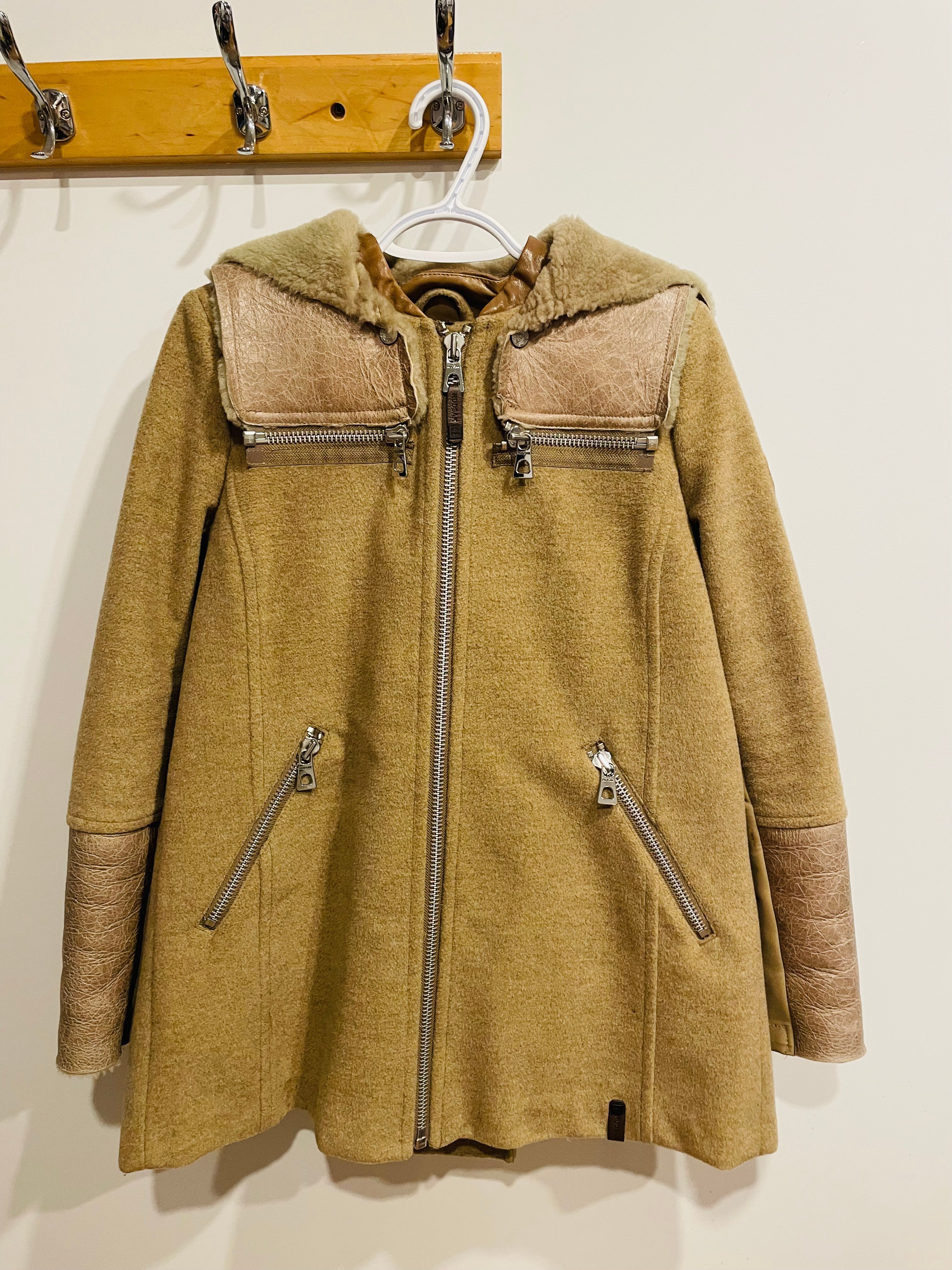 Veste pour femme fourrure et laine vintage - RUDSAK - taille petit