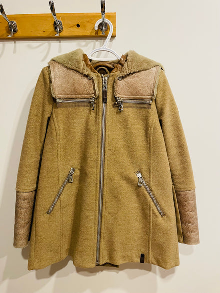 Veste pour femme fourrure et laine vintage - RUDSAK - taille petit