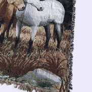 Couverture tissée / chevaux
