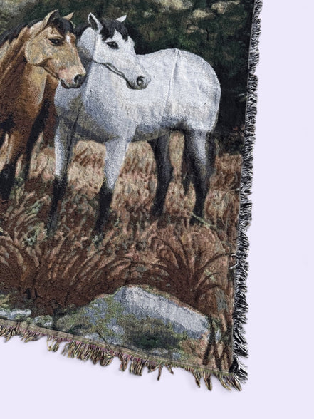 Couverture tissée / chevaux