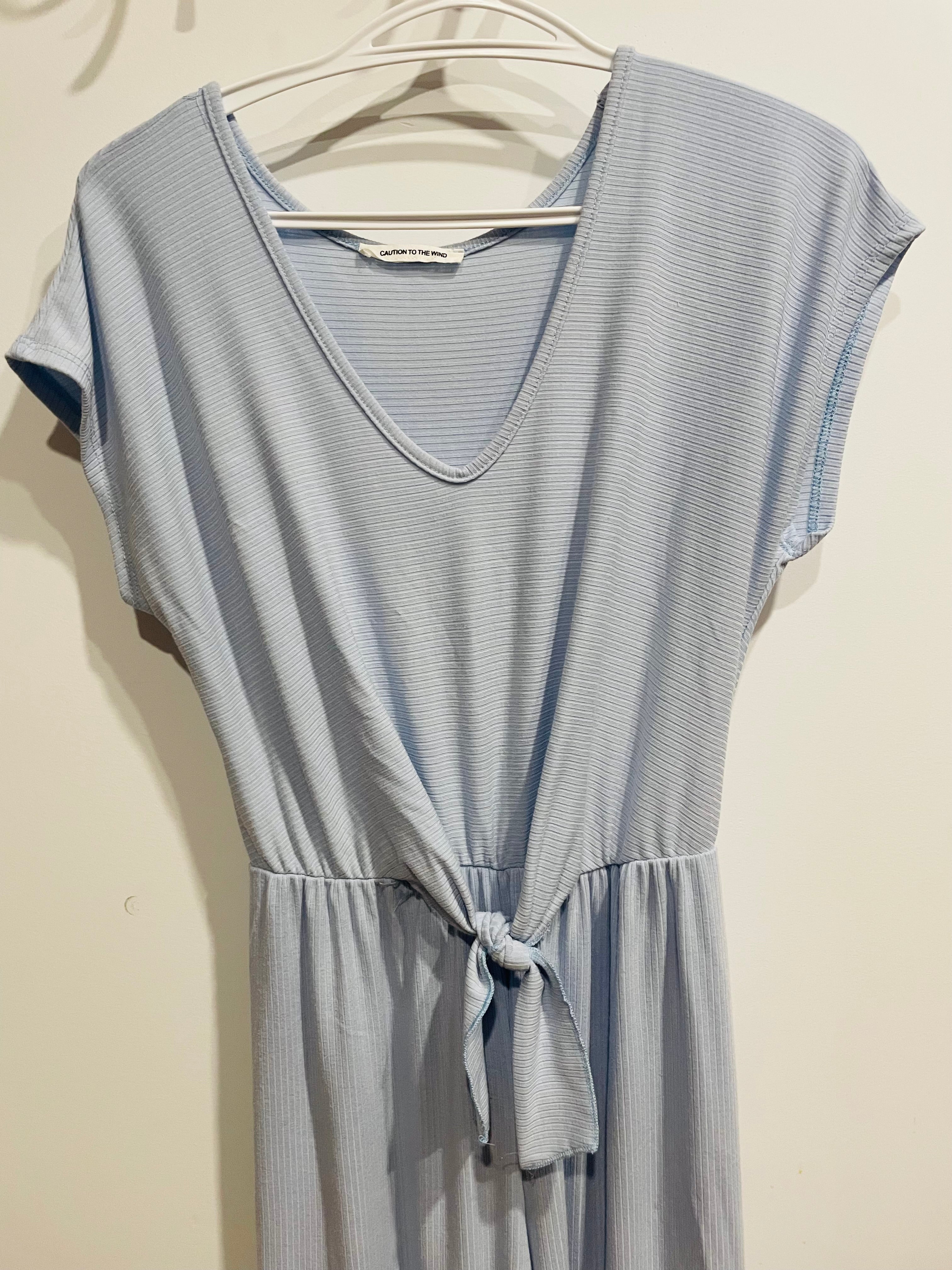 Jumpsuit bleu pâle manches courtes - Caution in the wind - Taille XS