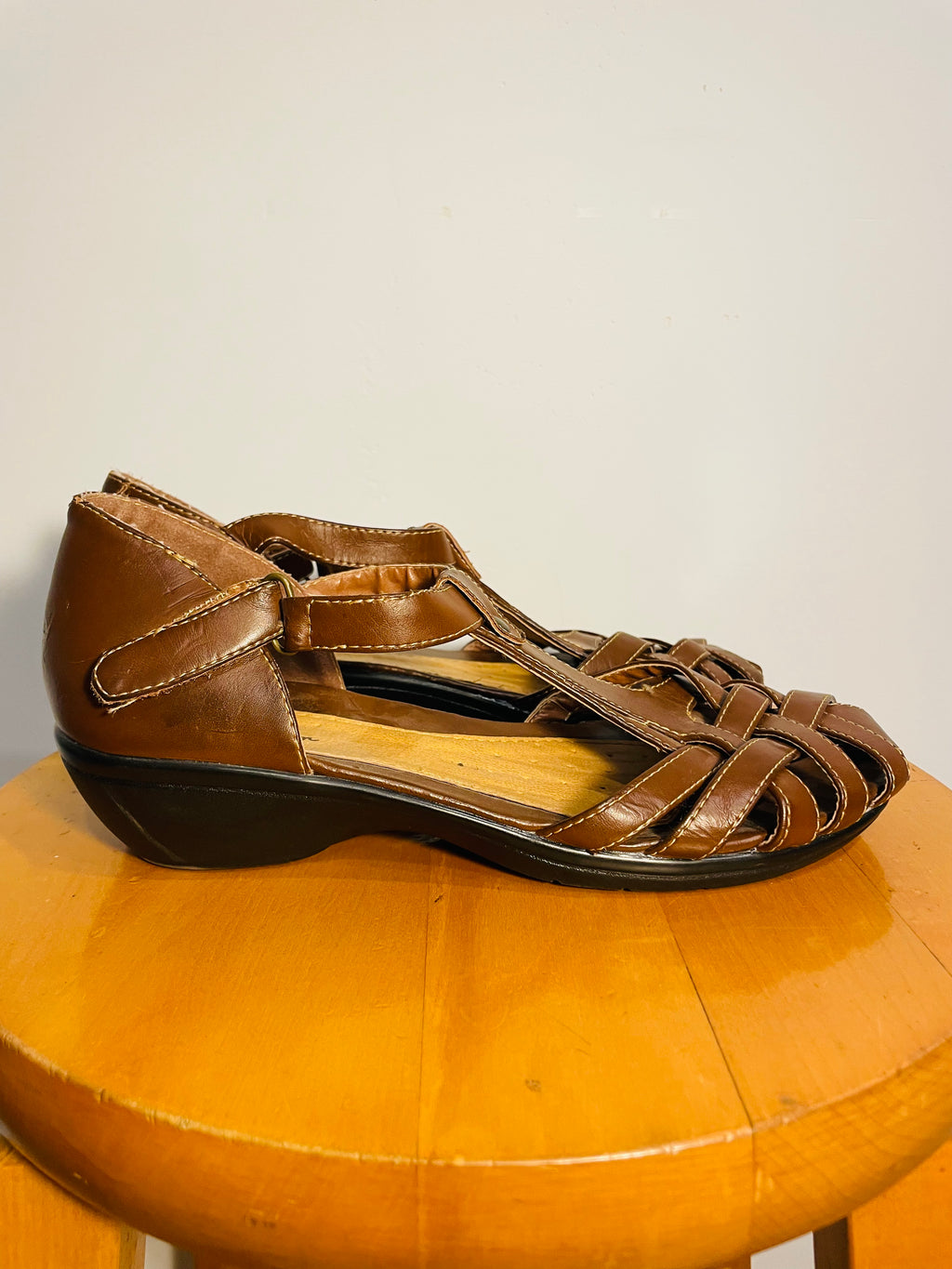 Sandales vintage en cuir / Tradition / taille 7 femme