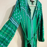 Robe verte avec fleurs et motifs bleus / BCBG MAXAZRIA / Taille XS