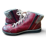Bottes cuir rouge / Rieker / taille 8