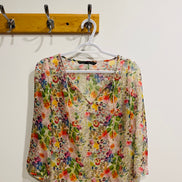 Floral sheer top XS - Zara