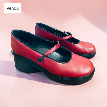 Soulier rouge style ballerine / Hush puppies / taille 7,5