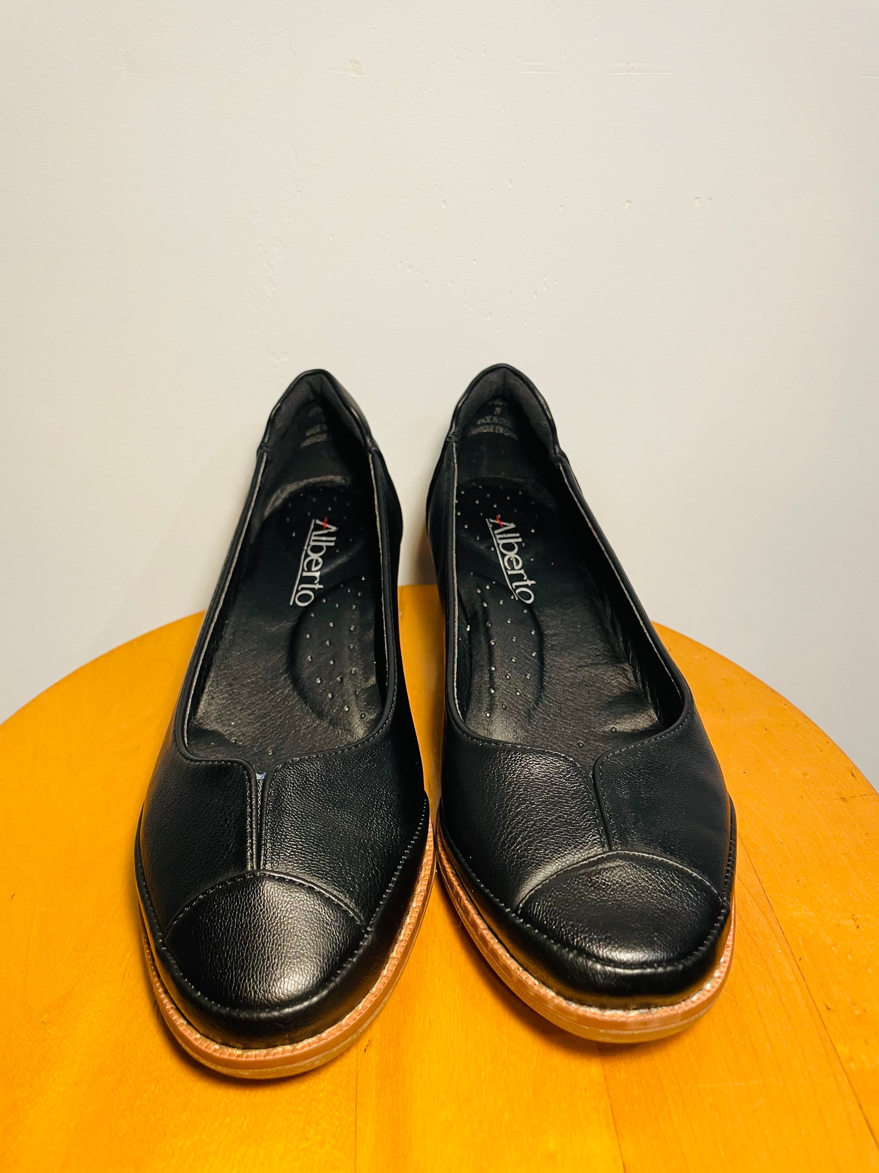 Ballerines cuir noir / Alberto / taille 6 femme
