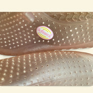 Souliers slip-on en gelée rose pale / vintage / taille 7,5