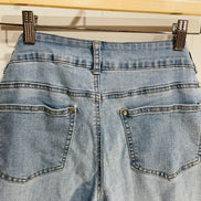 Jeans jambe large, bas effiloché / San Francisco / Taille 7