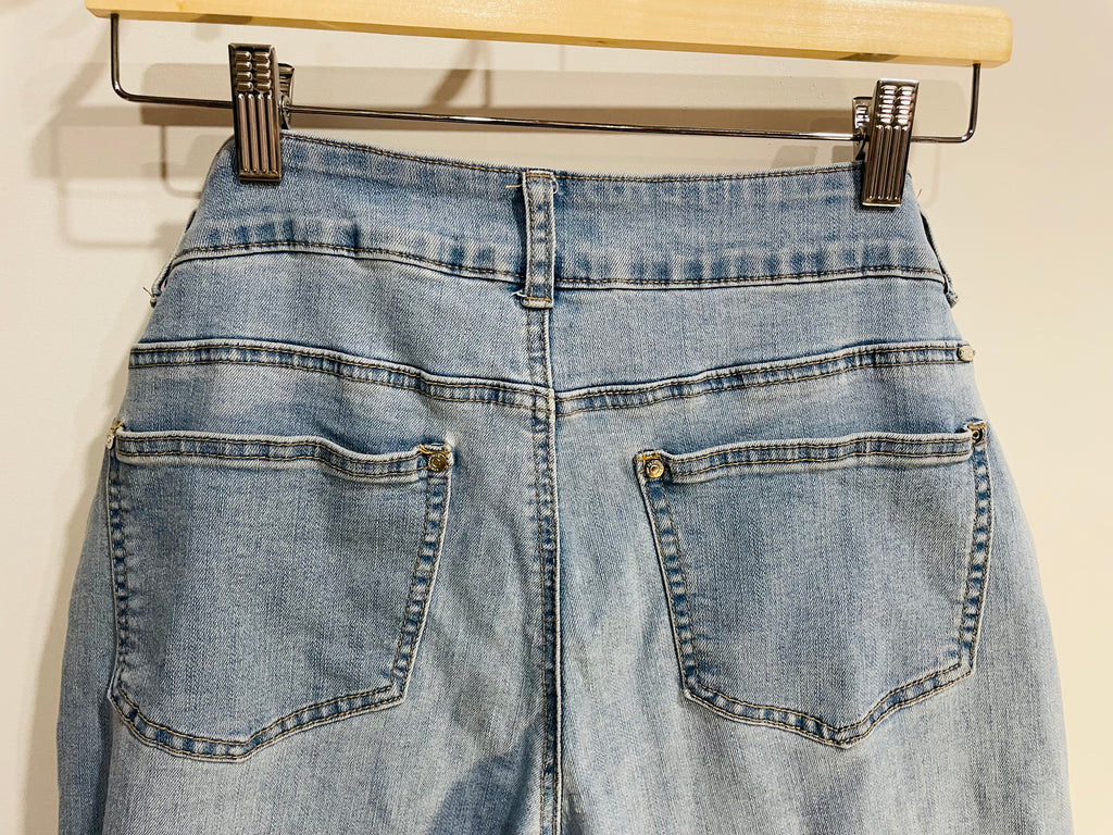 Jeans jambe large, bas effiloché / San Francisco / Taille 7