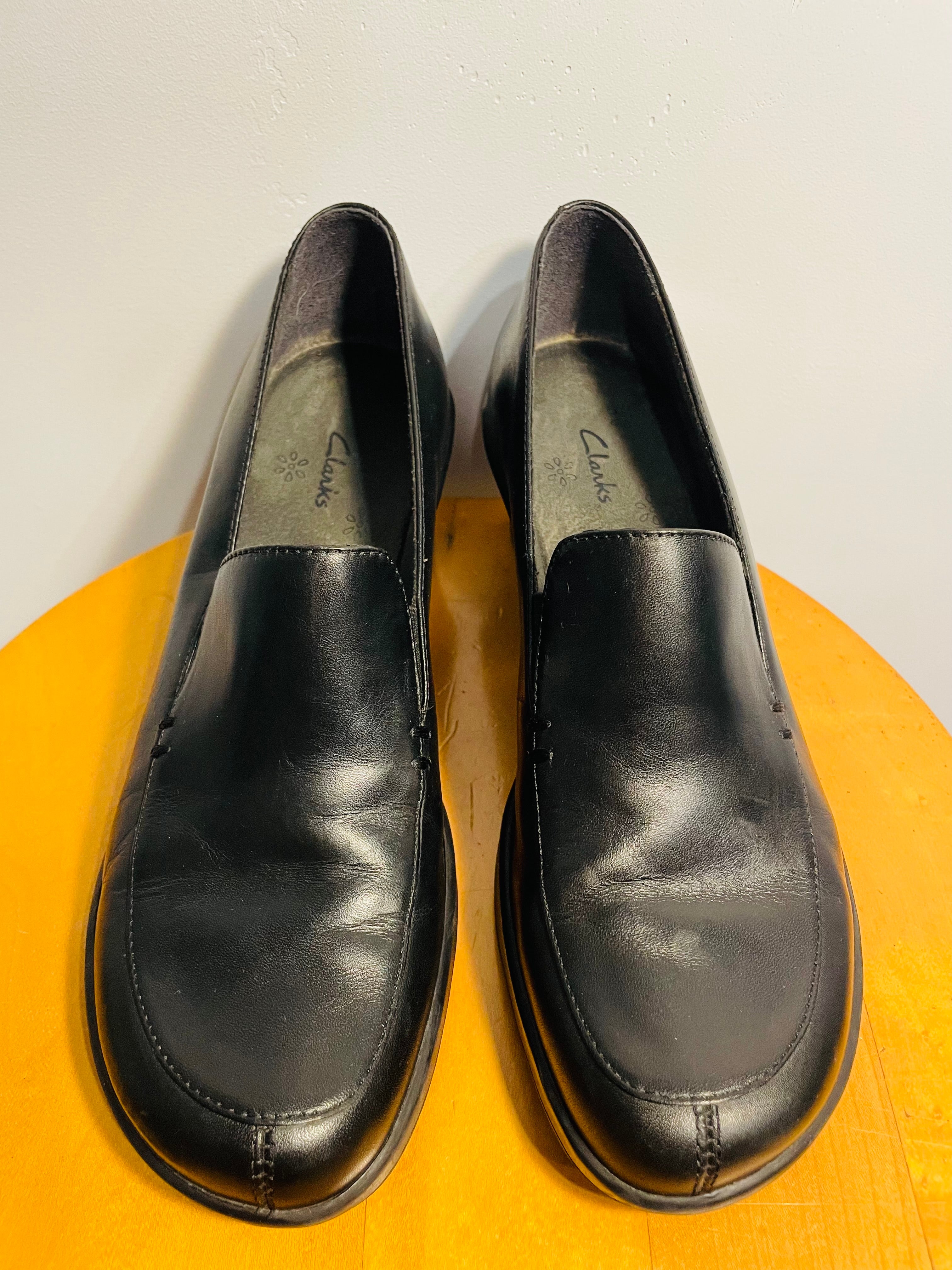Soulier cuir noir / Clarks / taille 7,5 femme