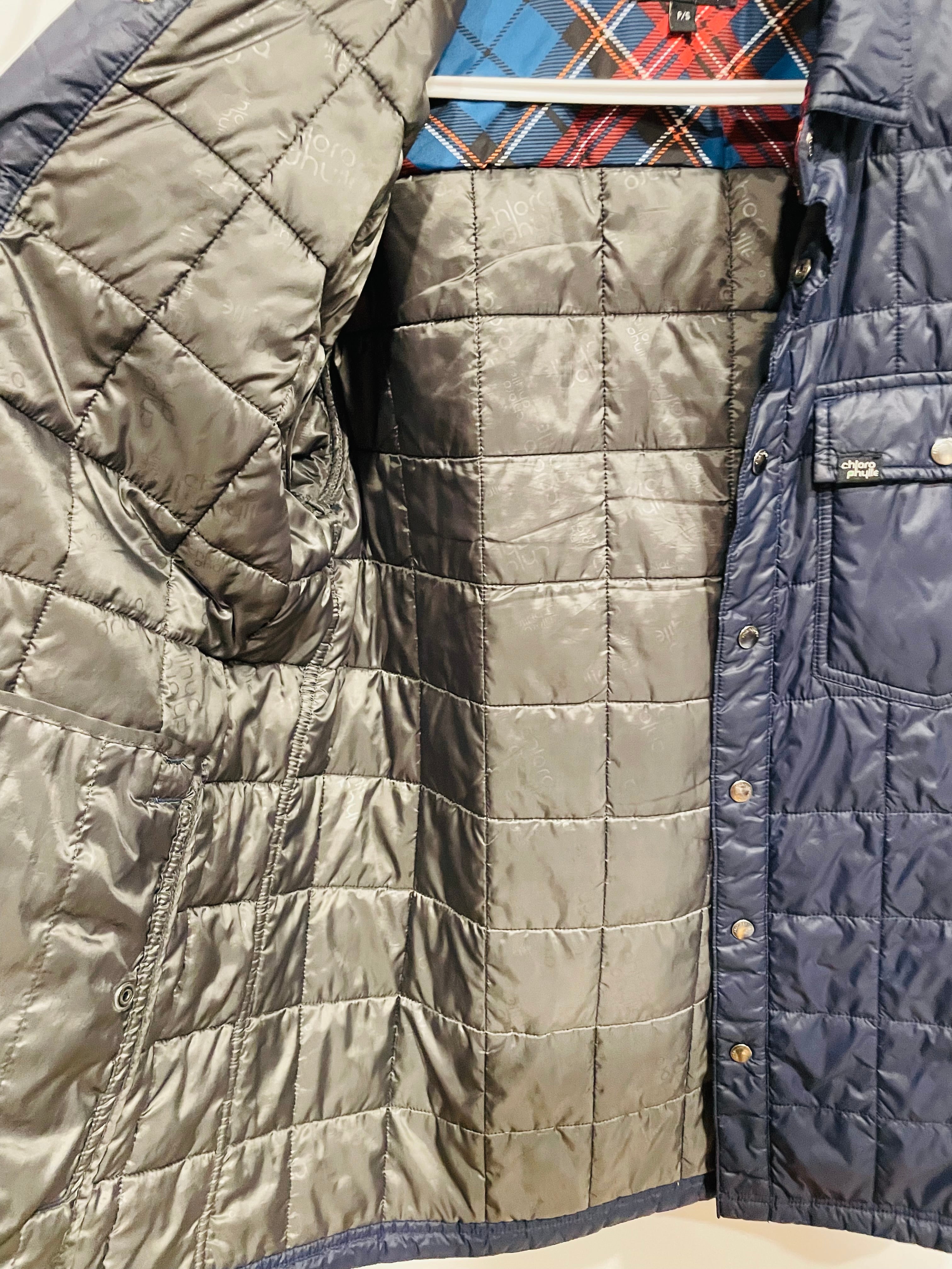 Veste bleue matelassée intérieur à carreaux - Chlorophylle - Taille small