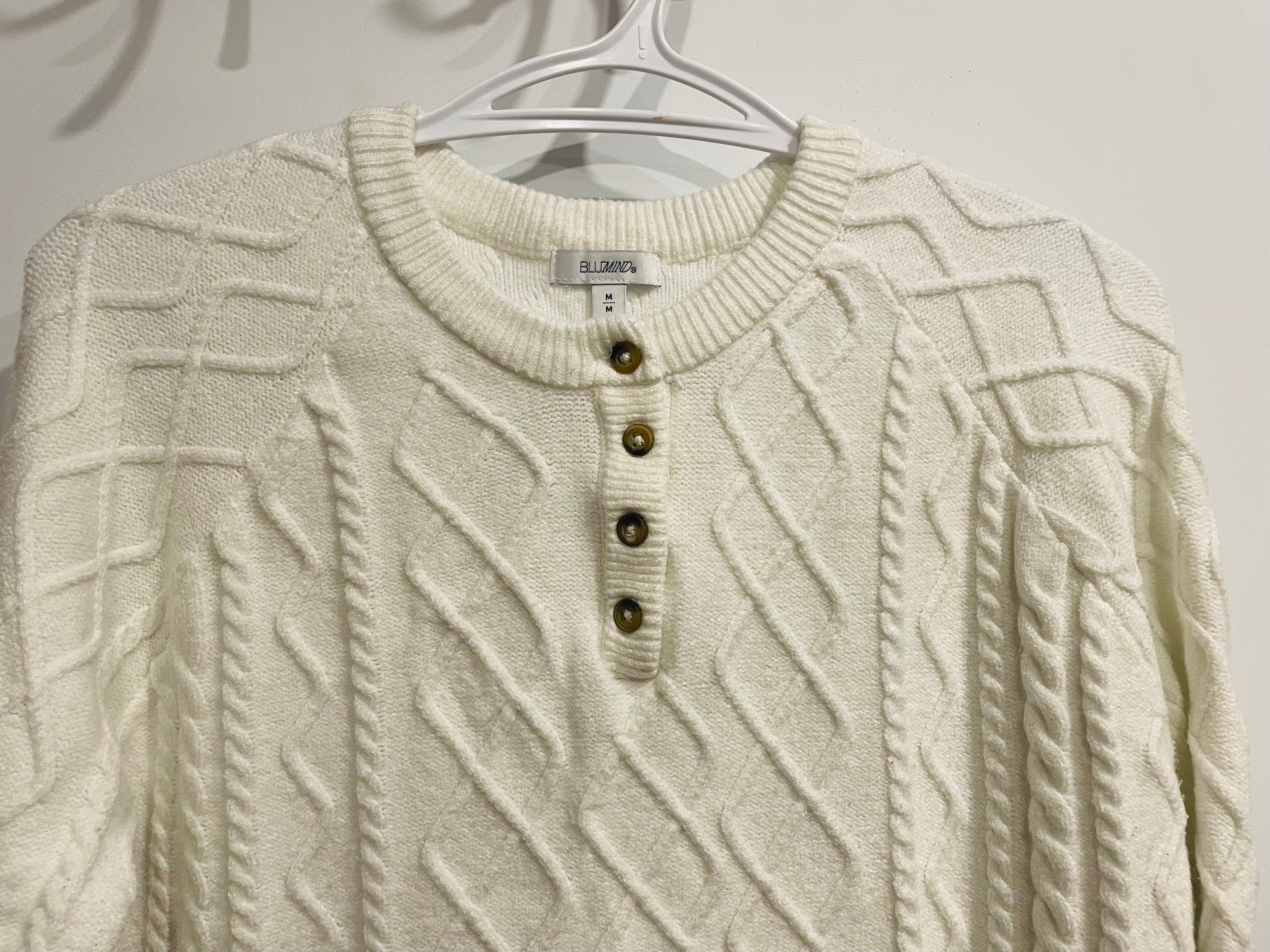 Chandail tricot blanc - Blumind - Taille medium - Enfant