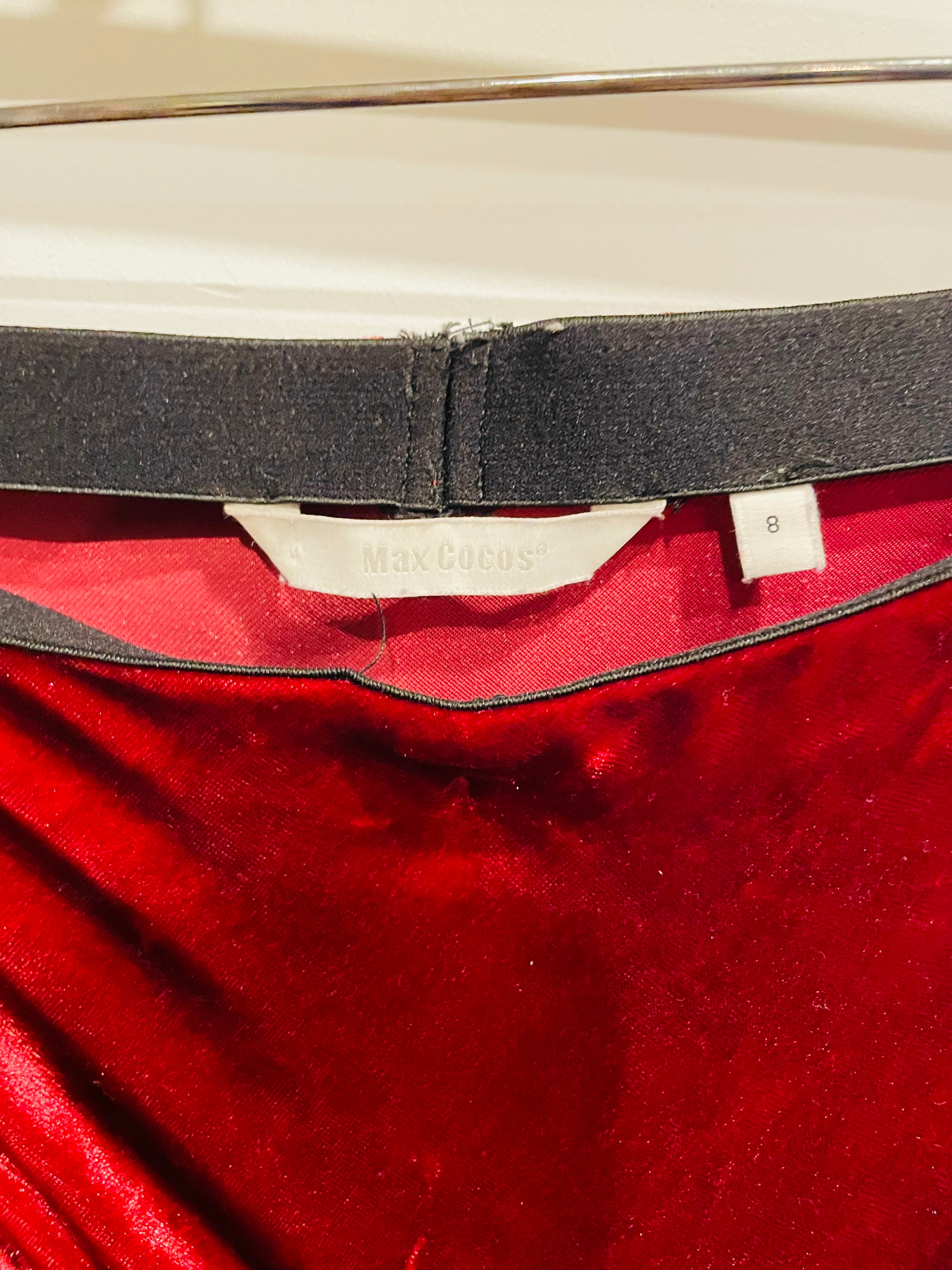Burgundy velvet skirt size 8