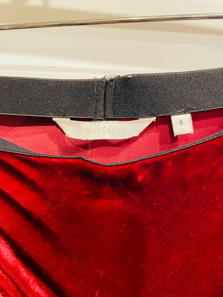 Burgundy velvet skirt size 8