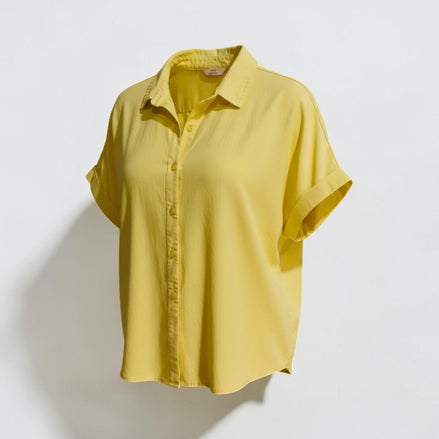 Chemise jaune manches courtes / Como vintage / taille médium