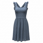Robe bleue dentelle/ ICHI / taille Small