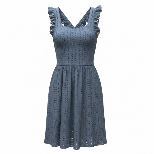 Robe bleue dentelle/ ICHI / taille Small