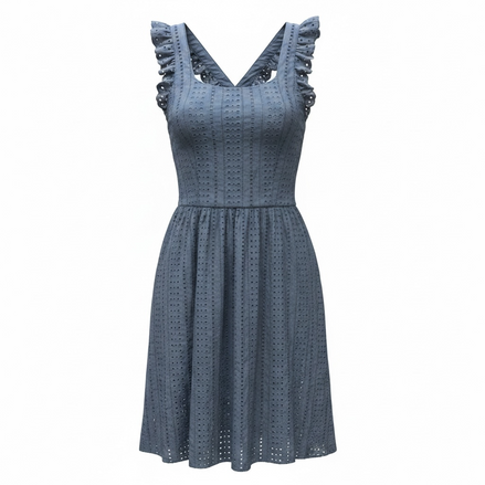 Robe bleue dentelle/ ICHI / taille Small