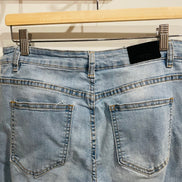 Jeans skinny taille haute broderies florales - Streetwear society - Taille 7