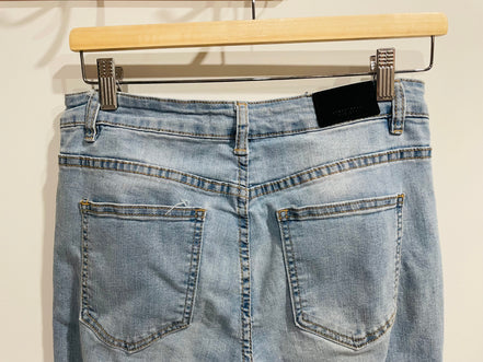 Jeans skinny taille haute broderies florales - Streetwear society - Taille 7