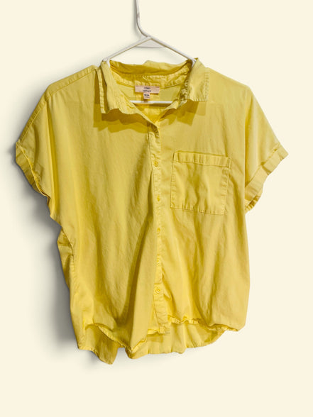 Chemise jaune manches courtes / Como vintage / taille médium