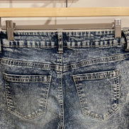Jeans 3/4 broderies florales / aspect délavé / Suko Jeans / taille 4