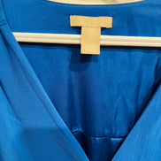 Robe bleue - manche longue - col en V - H&M - Taille Medium