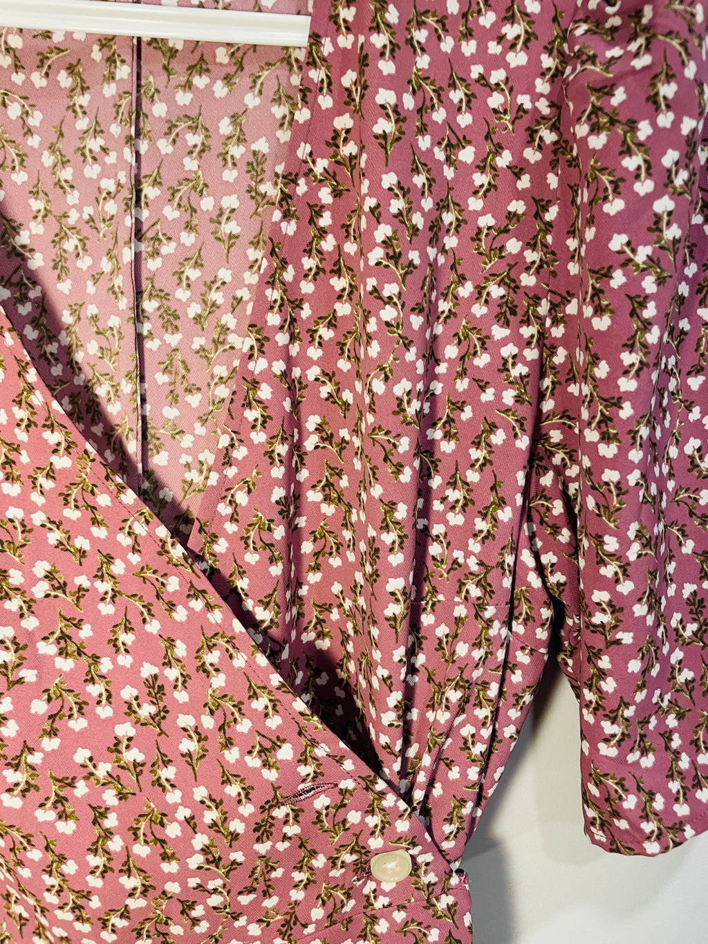 Robe longue rose florale / portefeuille et bouton / Rw&CO /Taille small