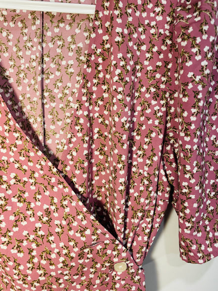 Robe longue rose florale / portefeuille et bouton / Rw&CO /Taille small