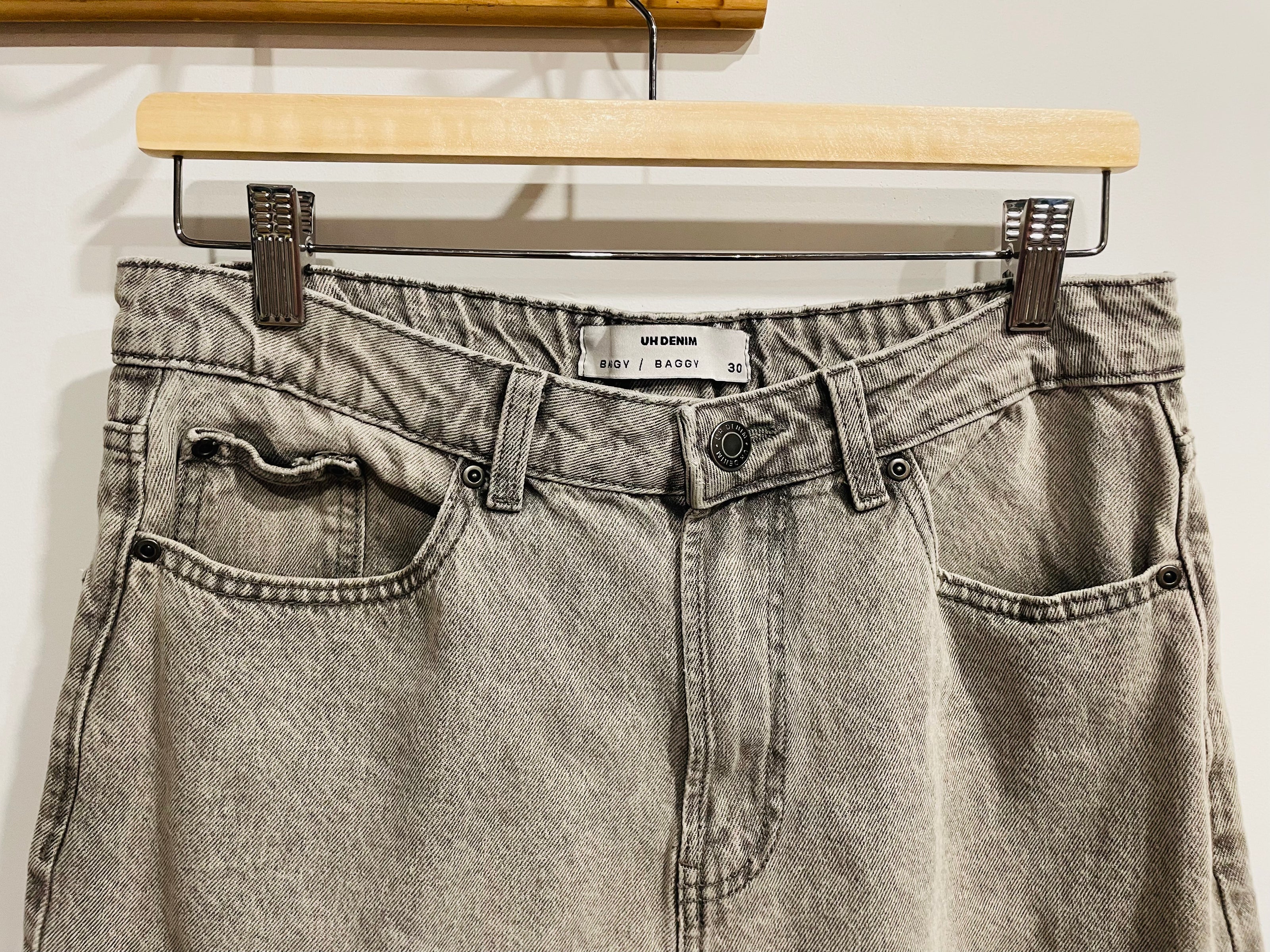 Jeans Baggy gris - Uh Denim - Taille 30