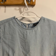 Chandail jeans souple, manches et bas effilochés / Icône simons/ Taille medium