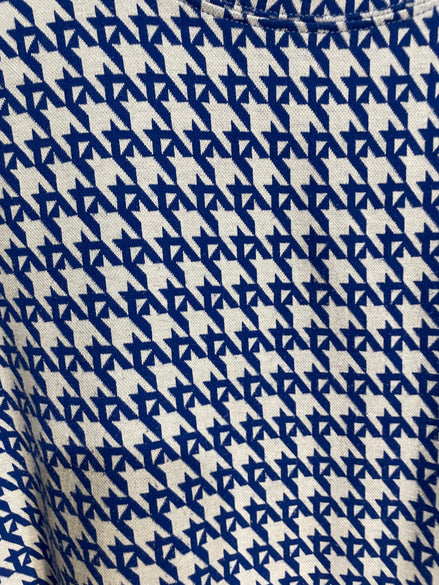 Chandail manches courtes, motifs géométriques bleus et blancs - Twik Simons - Taille Medium