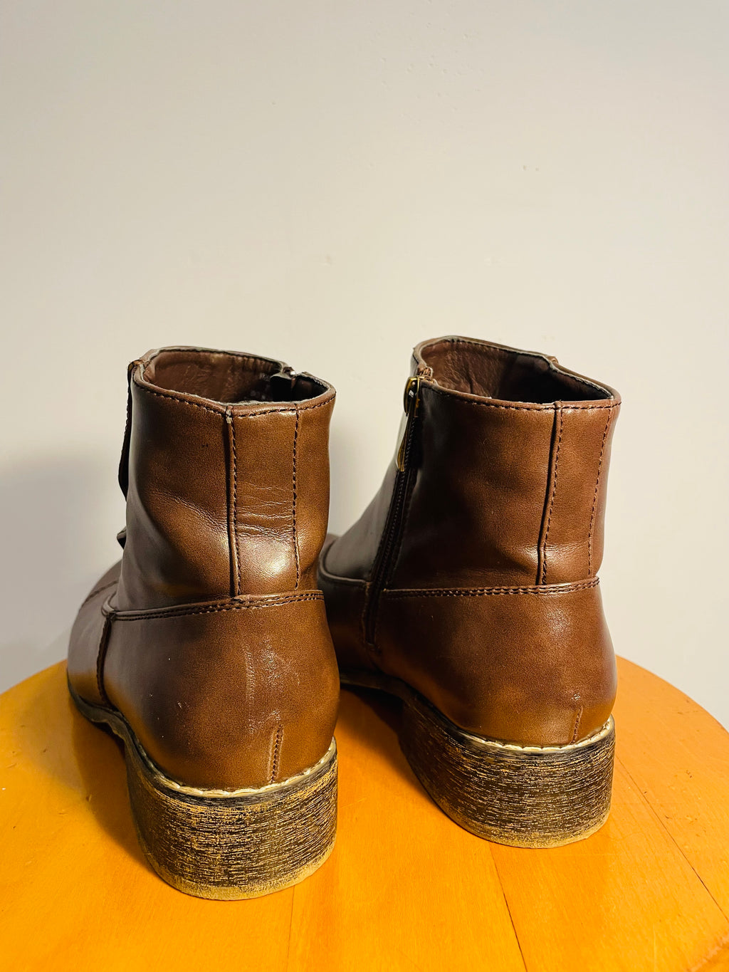 Bottes courtes cuir brun / Alberto / taille 7 femme