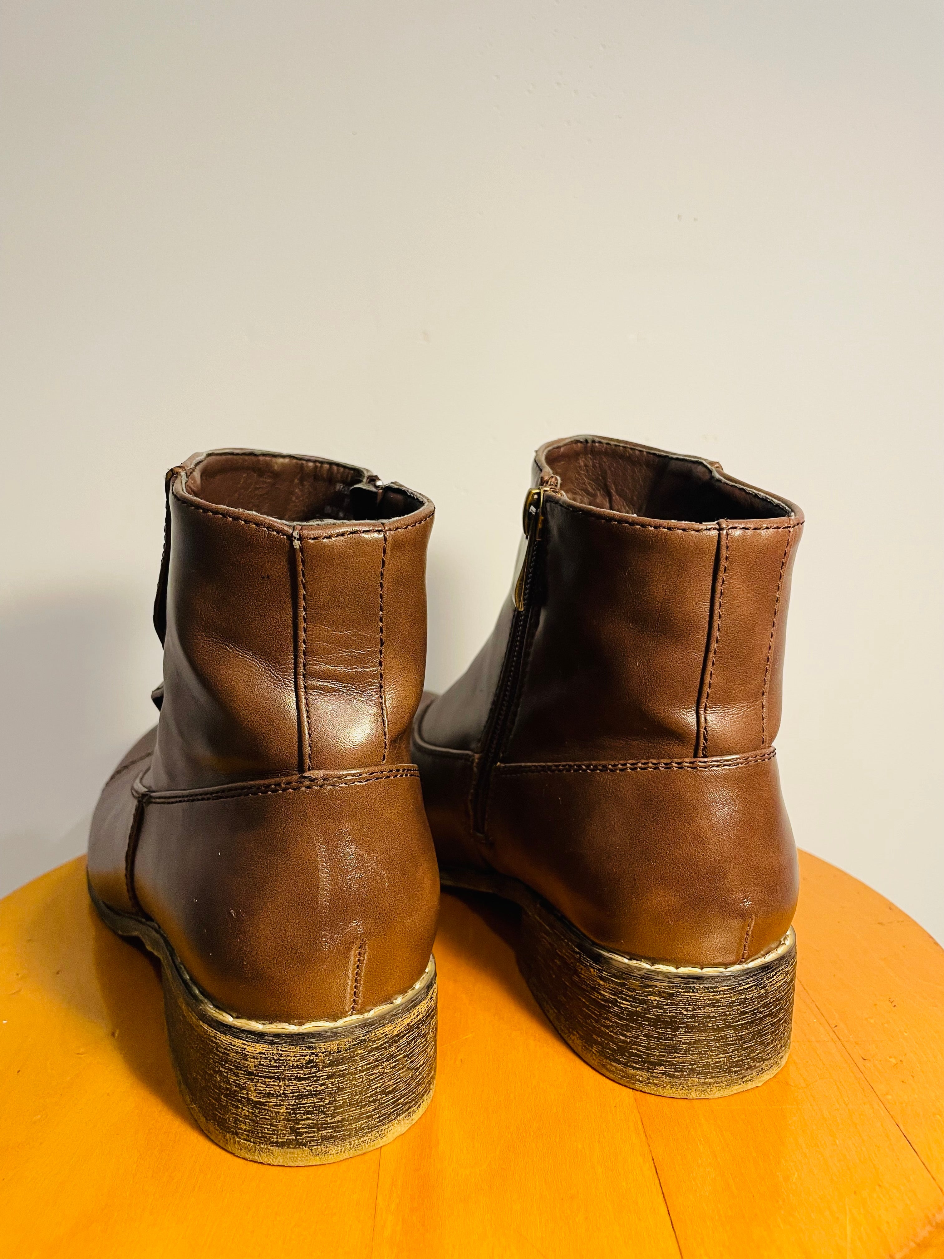 Bottes courtes cuir brun / Alberto / taille 7 femme