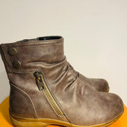 Bottes courtes cuir brun / Perfecto / taille 7 femme