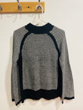 Chandail tricot manches longues noire et blanc - Liz Clairborne - Taille Medium