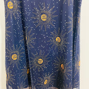Robe mesh bleu marine imprimé céleste - Cider - manches bouffantes - style cottagecore mystique - Taille XLarge