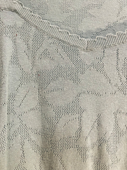 Haut tricot bleu manches courtes / marque inconnue/ taille Small