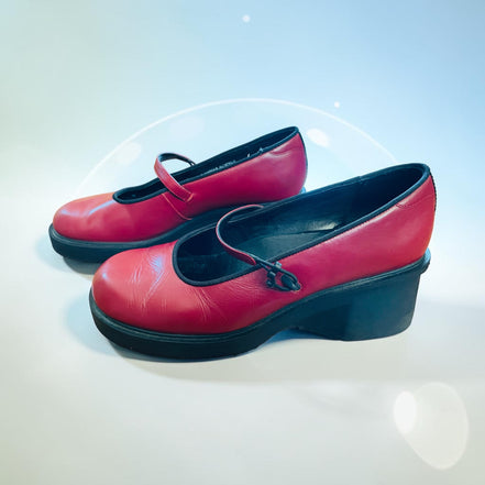 Soulier rouge style ballerine / Hush puppies / taille 7,5