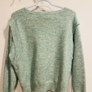 Chandail tricot vert menthe Grace & Mia - coupe oversize - encolure ronde - Taille Medium