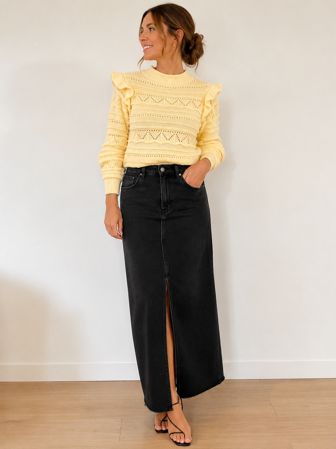 Cream knitted top - Shein