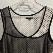 Camisole noire et blanche avec voilage / Marie C / Taille medium
