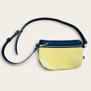 Sac cuir noir et jaune / Kazak