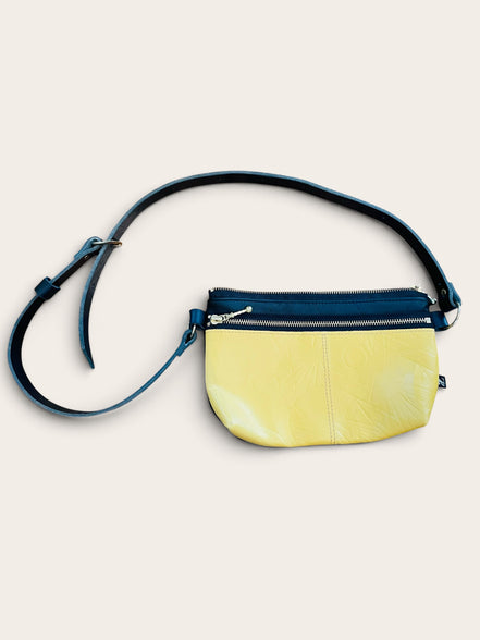 Sac cuir noir et jaune / Kazak